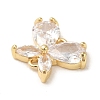 Brass Pave Clear Cubic Zirconia Connector Charms KK-G499-11G-2