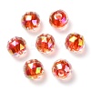 Two Tone UV Plating Rainbow Iridescent Acrylic Beads TACR-D010-06D-2