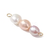 Natural Cultured Freshwater Pearl Potato Beaded Connector Charms PALLOY-JF04986-4