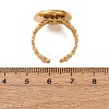 Hollow Flower 304 Stainless Steel Cuff Ring Components STAS-P454-03E-G-3