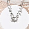 304 Stainless Steel Paperclip Chains Necklaces NJEW-Z102-02P-3