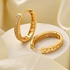 Brass Cubic Zirconia Hoop Earrings EJEW-M048-05G-1