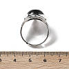 Natural Obsidian Adjustable Rings G-P560-03AS-13-5
