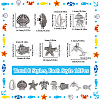 80Pcs 8 Styles Tibetan Style Alloy Beads TIBEB-SC0001-37-2