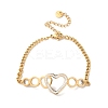 304 Stainless Steel Micro Pave Cubic Zirconia Link Bracelet for Women BJEW-C070-03A-G-2