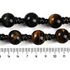 Natural Yellow Tiger Eye & Dyed Blue Tiger Eye 3-Hole Guru Beads Strands G-H064-E05-04A-5