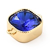 Square Brass Cubic Zirconia Connector Charms KK-G419-03G-5