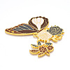 Rack Plating Alloy Enamel Big Pendants ENAM-N056-399B-G-2