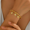 Vintage Brass Micro Pave Clear Cubic Zirconia Charm Bangles FZ9107-1