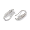 Brass Micro Pave Clear Cubic Zirconia Earring Hooks KK-U008-06P-2