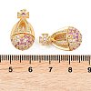 Brass Micro Pave Cubic Zirconia Locket Pendants KK-H538-02G-3