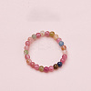 Adjustable Natural Multicolor Tourmaline Bead Finger Rings FS-WGFFDB9-11-1