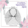 2Pcs 2 Colors Bridal Rhinestone Mesh Veil Cloth Hair Bands DIY-GA0007-03-2