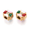 Ion Plating(IP) 304 Stainless Steel European Enamel Beads STAS-N114-22G-2