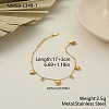 304 Stainless Steel Pave Clear Cubic Zirconia Charm Bracelets WG237FB-01-2