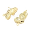 Brass Micro Pave Clear Cubic Zirconia Stud Earring Findings LS-KK-Z106-02G-07-2