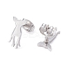 Non-Tarnish Deer Shape 304 Stainless Steel Stud Earrings for Women LS-EJEW-Z017-11P-2
