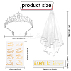 Bride to Be Veil & Alloy Bride Crown Hair Band & Glitter Bachelorette Sash & Sticker Set OHAR-WH0029-10-2