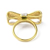 Ion Plating(IP) 304 Stainless Steel Rhinestone Wide Band Rings for Women RJEW-P095-01G-3