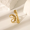 Ocean Themes 304 Stainless Steel Open Cuff Rings for Women RJEW-K293-02A-G-1