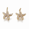 Brass Micro Pave Cubic Zirconia Charms ZIRC-F103-21A-G-1