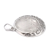Natural Quartz Crystal Pendants with Hollow Platinum Brass Findings G-P448-A13-P-3
