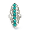 Adjustable Natural & Synthetic Gemstone Finger Rings RJEW-E166-06P-3