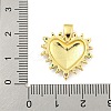 Heart Rack Plating Brass Micro Pave Colorful Cubic Zirconia Pendants KK-Z053-01G-3