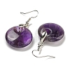 Rack Plating Brass Flat Round Dangle Earrings for Women EJEW-B064-01P-05-2