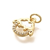 Rack Plating Brass Micro Pave Cubic Zirconia Pendants KK-H508-28G-06-2