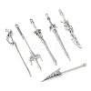60Pcs 6 Styles Tibetan Style Alloy Big Pendants TIBEP-FS0001-26-3