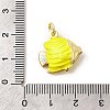 Brass Enamel Pendants KK-I378-13G-B-4