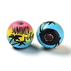 Summer Theme Printed Wood European Beads WOOD-M010-06A-2