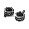 Rack Plating Brass Micro Pave Cubic Zirconia Tube Bails KK-Z052-01B-2