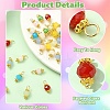40Pcs 8 Style Glass Pendants PALLOY-YW00165-3