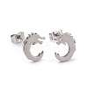 Non-Tarnish 304 Stainless Steel Tiny Dragon Stud Earrings for Men Women EJEW-G318-07P-1