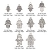100Pcs 10 Styles Tibetan Style Alloy Pendants TIBEP-CJ0001-56-3