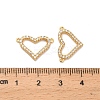 Brass Micro Pave Clear Cubic Zirconia Heart Frame Connector Charms KK-H515-11B-G-3