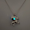 Alloy with Luminous Resin Bead Inside Pendant Necklaces for Women Men FS-WG4D5C2-24-1
