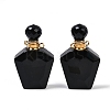 Natural Obsidian Openable Perfume Bottle Pendants G-I381-02G-05-1