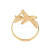 Ion Plating(IP) 304 Stainless Steel Starfish Open Cuff Rings for Women RJEW-S418-03G-3