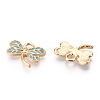 Light Gold Plated Alloy Pendants X-ENAM-T009-69B-RS-1