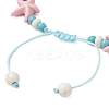 Starfish & Turtle Synthetic Turquoise Beads Braided Bead Bracelets for Women BJEW-JB12130-01-4