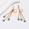 Fashionable Classic Brass Flower Tassel Hoop Earrings TS2520-4