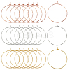 60Pcs 3 Colors Long-Lasting Plated Brass Hoop Earrings Findings KK-CN0003-12-1