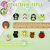 13Pcs 13 Style Ainmals Silicone Focal Beads SIL-DC0001-40-2