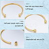 6Pcs Rack Plating Brass Cuff Bangle Making KK-BBC0013-98-6