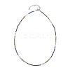 2MM Natural & Synthetic Mixed Gemstone Gradient Color Faceted Round Beaded Necklaces for Women NJEW-JN05865-03-4
