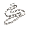 304 Stainless Steel Oval Link Chain Necklaces for Women Men NJEW-A054-01P-4