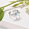 Synthetic Turquoise Finger Rings RJEW-I110-02P-02-3